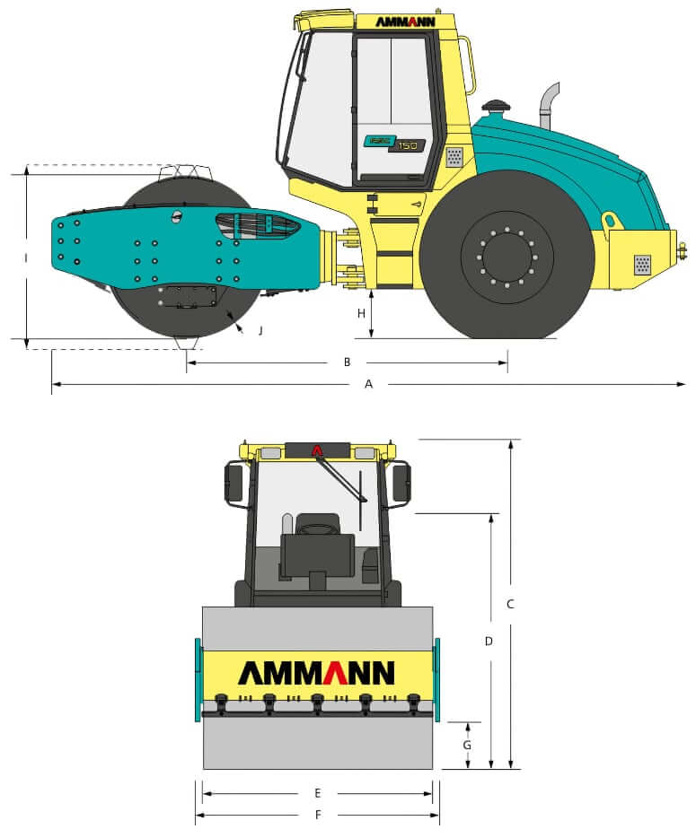 Вес, габариты и размеры Ammann ASC 150 D