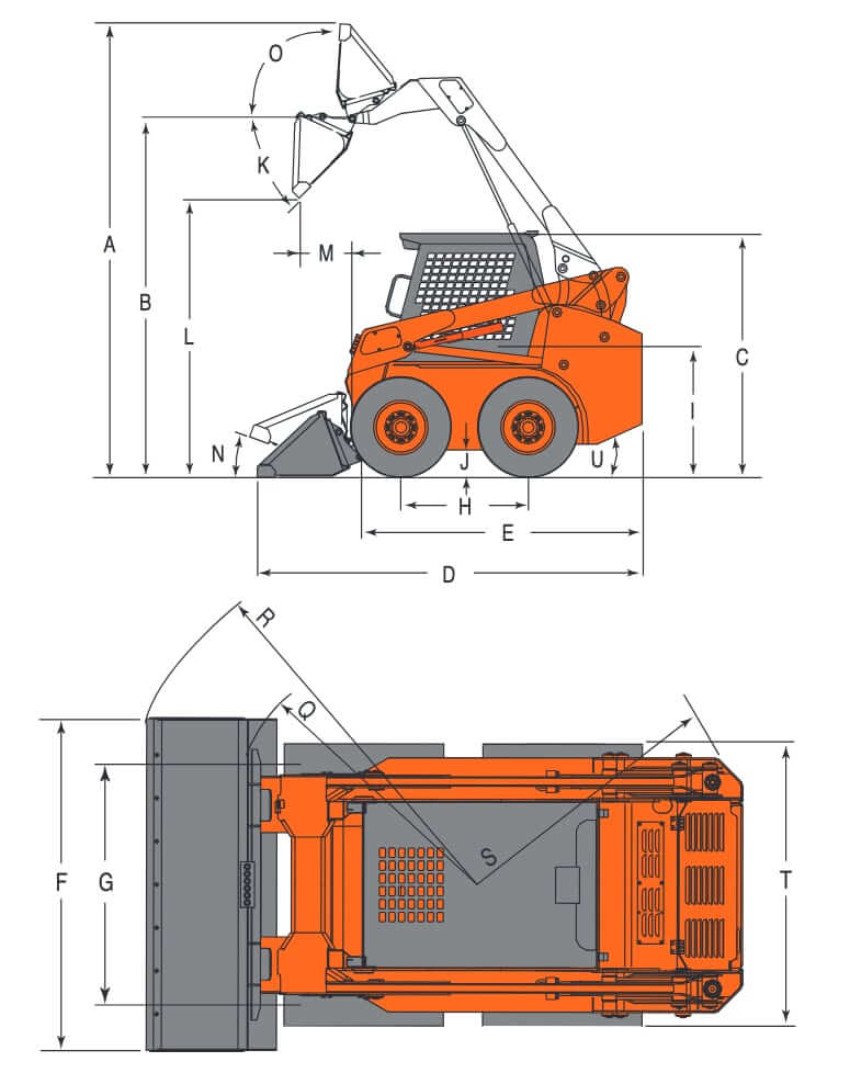 Размеры мини-погрузчика Doosan 440 Plus