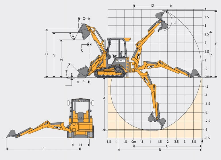 JCB 1CXT экскаватор-погрузчик Dimensions