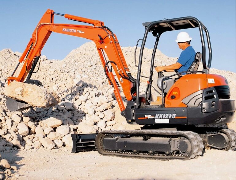 Kubota KX121-3S 6-Way Blade мини-экскаватор Specs