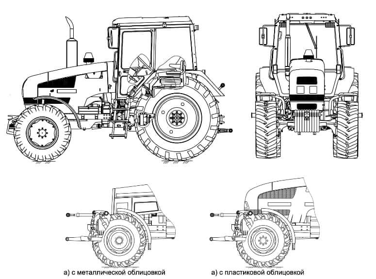 Вес, размеры и габариты МТЗ 1221.3 Беларус