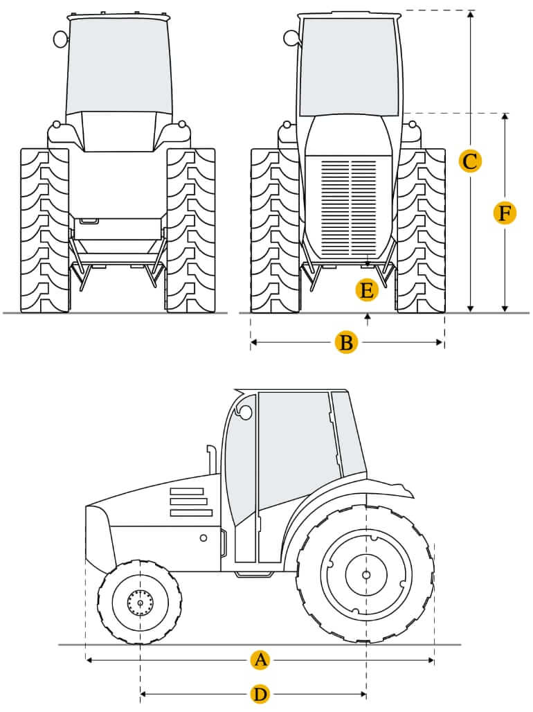 Технические характеристики трактора, габариты и вес